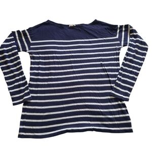 GAP Navy and White Striped Long Sleeve Tee